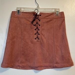A’gaci faux suede skirt